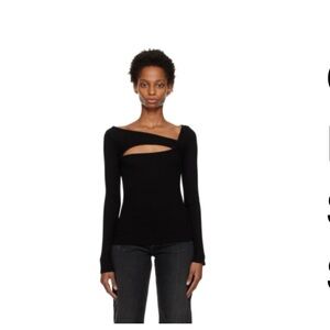 Citizens Of Humanity Black Asymmetrical Long Sleeve Top